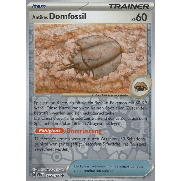 Antikes Domfossil 152/165 REVERSE HOLO