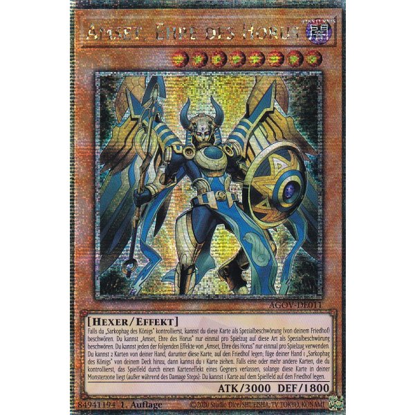 Amset, Ehre des Horus (Quarter Century Secret Rare) AGOV-DE011-Quarter-Century-Secret-Rare