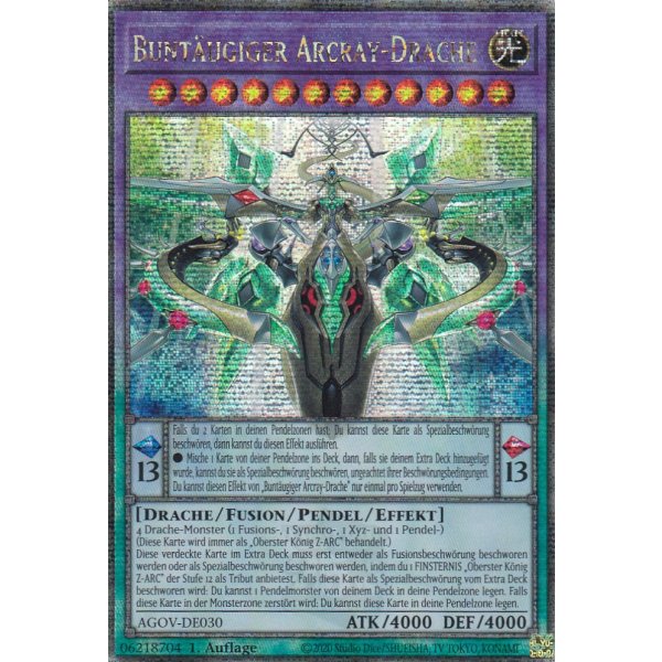 Bunt&auml;ugiger Arcray-Drache (Quarter Century Secret Rare) AGOV-DE030-Quarter-Century-Secret-Rare