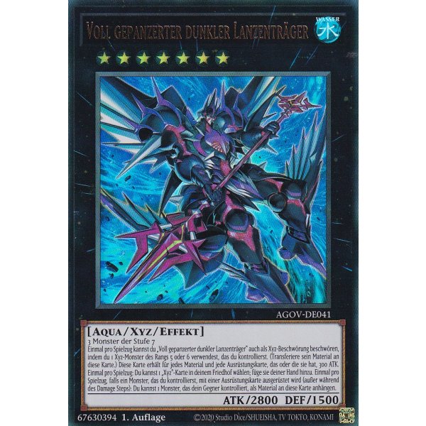 Voll gepanzerter dunkler Lanzentr&auml;ger AGOV-DE041