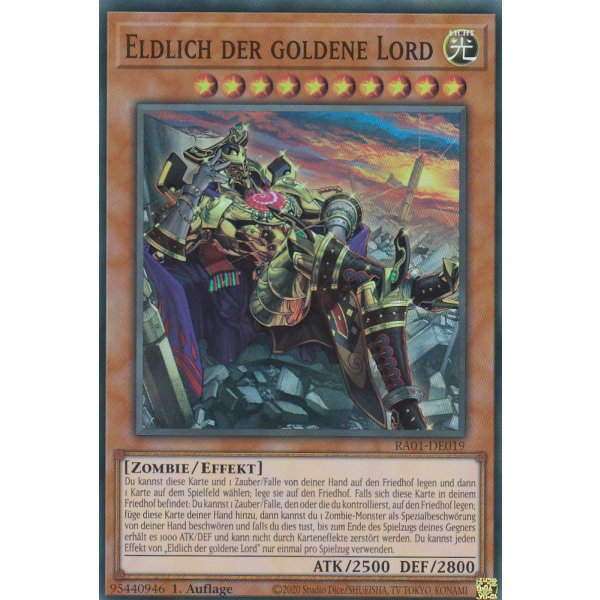 Eldlich der goldene Lord (alternate art) V.4 (Platinum Secret Rare) RA01-DE019alt V.4-Platinum-Secret-Rare