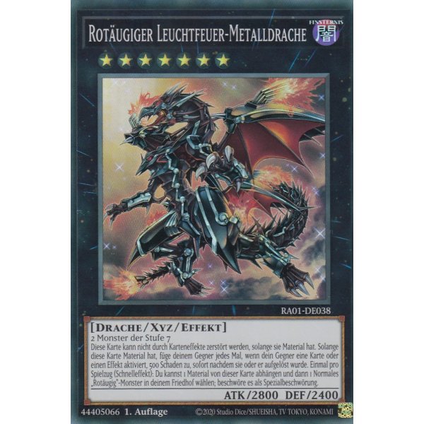 Rot&auml;ugiger Leuchtfeuer-Metalldrache V.1 (Super Rare) RA01-DE038 V.1