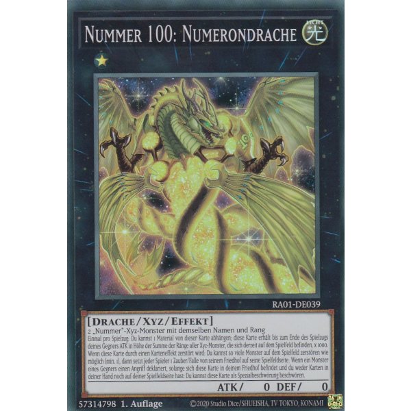 Nummer 100: Numerondrache V.5 (Quarter Century Secret Rare) RA01-DE039 V.5-Quarter-Century-Secret-Rare
