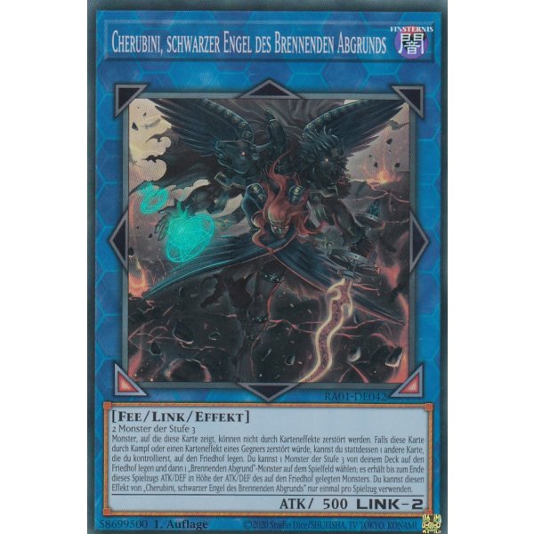 Cherubini, schwarzer Engel des Brennenden Abgrunds V.2 (Ultra Rare) RA01-DE042 V.2