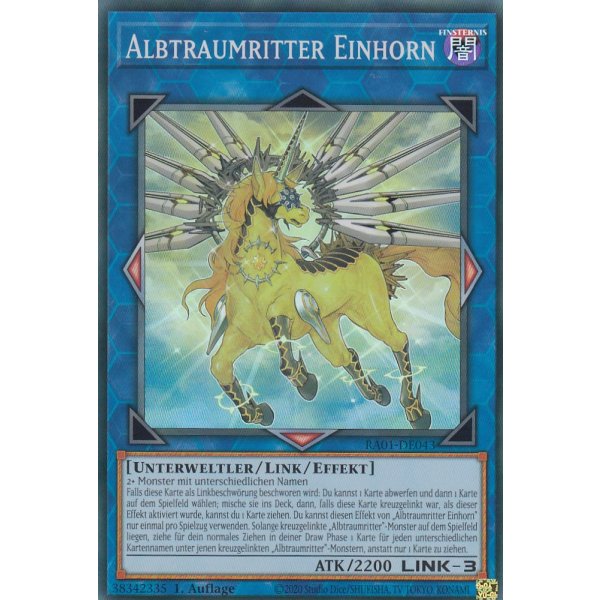 Albtraumritter Einhorn V.4 (Platinum Secret Rare) RA01-DE043 V.4-Platinum-Secret-Rare
