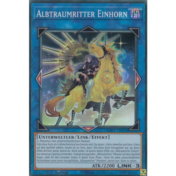 Albtraumritter Einhorn (alternate art) V.3 (Secret Rare) RA01-DE043alt V.3