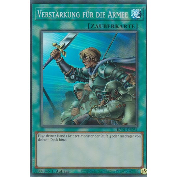Verst&auml;rkung f&uuml;r die Armee V.5 (Quarter Century Secret Rare) RA01-DE051 V.5-Quarter-Century-Secret-Rare