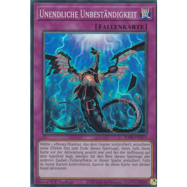 Unendliche Unbest&auml;ndigkeit V.5 (Quarter Century Secret Rare) RA01-DE075 V.5-Quarter-Century-Secret-Rare