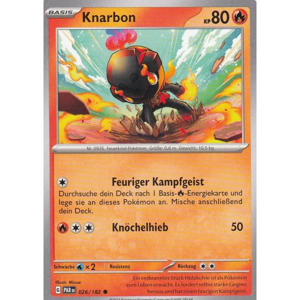 Knarbon 026 182 Paradoxrift Pokemon Karte G nstig Kaufen