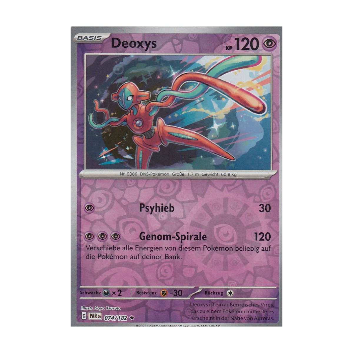 Deoxys 074/182 Holo REVERSE HOLO Paradoxrift Pokemon Karte kaufen