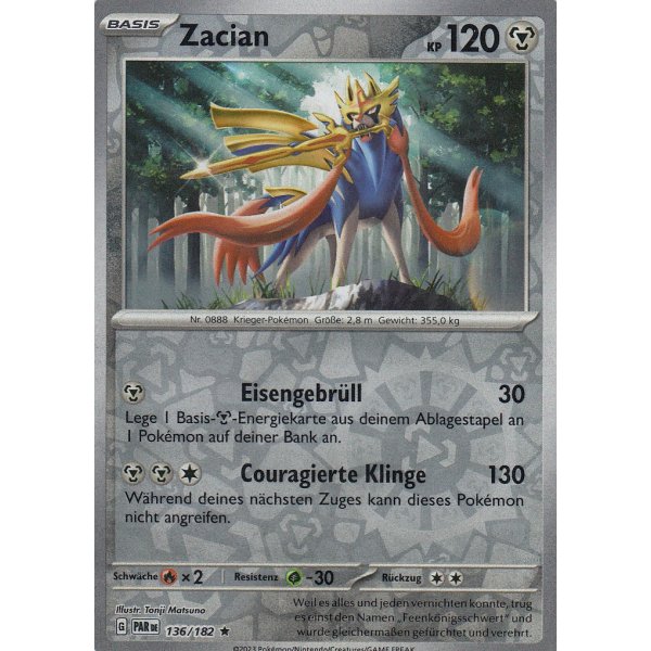 Zacian 136/182 Holo REVERSE HOLO