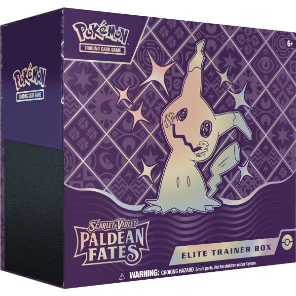 Scarlet &amp; Violet Paldean Fates Elite Trainer Box Mimikyu (englisch)