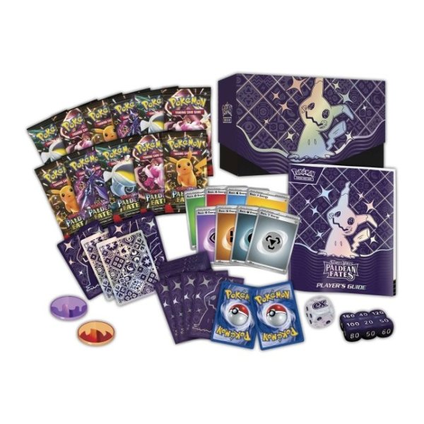 Scarlet &amp; Violet Paldean Fates Elite Trainer Box Mimikyu (englisch)