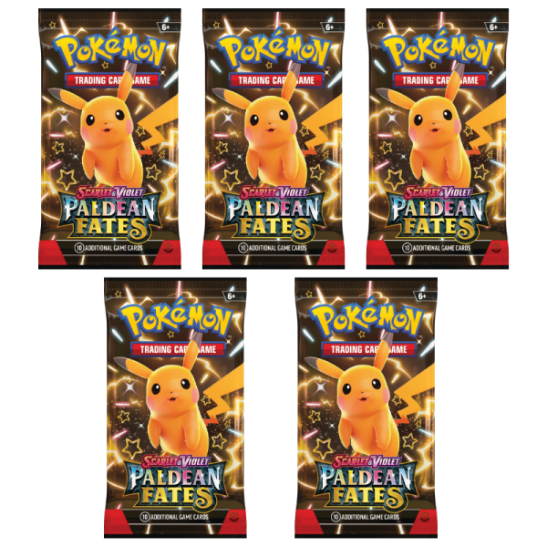 Scarlet &amp; Violet Paldean Fates 5x Booster (englisch)