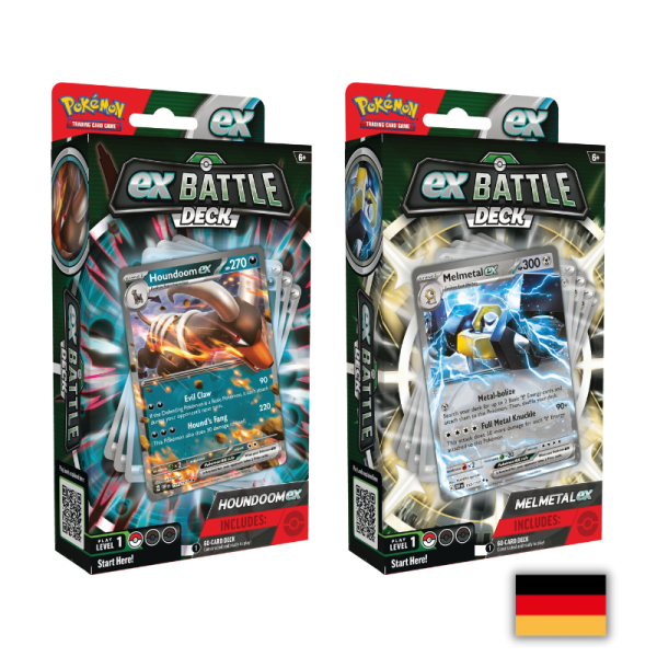 Pokemon Beide ex Kampf Decks - Melmetal &amp; Hundemon (2 Decks, deutsch)