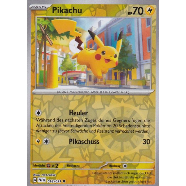 Carte Pokémon Pikachu PAF 018 - Édition Paldeas Destin - En Allemand - État Near Mint - Pour Collection, Jeu, échange