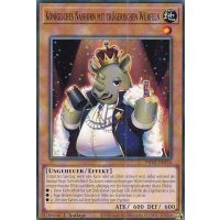 K&ouml;nigliches Nashorn mit tr&uuml;gerischen W&uuml;rfeln PHNI-DE036