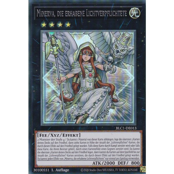 Minerva, die erhabene Lichtverpflichtete BLC1-DE013 (V.2 Silver Ultra Rare)