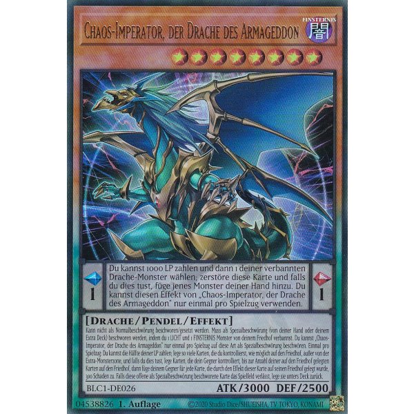 Chaos-Imperator, der Drache des Armageddon BLC1-DE026 (V.1 Gold Ultra Rare)
