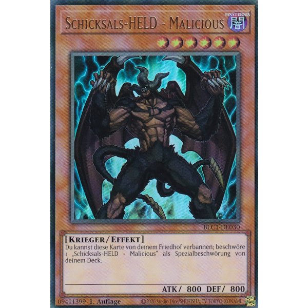 Schicksals-HELD - Malicious BLC1-DE030 (V.1 Gold Ultra Rare)