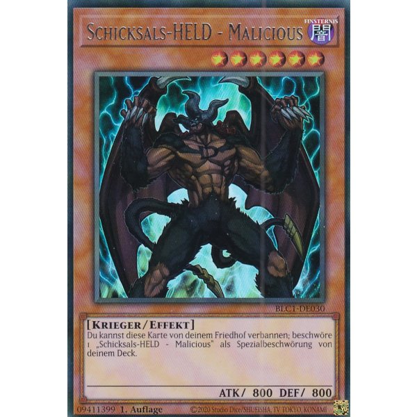 Schicksals-HELD - Malicious BLC1-DE030 (V.2 Silver Ultra Rare)