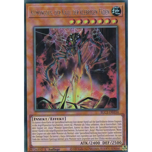 Kumongous, der Kaiju der klebrigen F&auml;den BLC1-DE034 (V.2 Silver Ultra Rare)