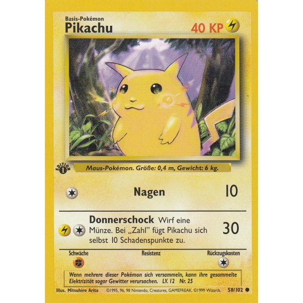 Pikachu 58/102 1. Edition