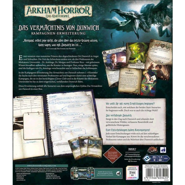 Arkham Horror Das Kartenspiel - Das Verm&auml;chtnis von Dunwich (Kampagnen-Erweiterung)