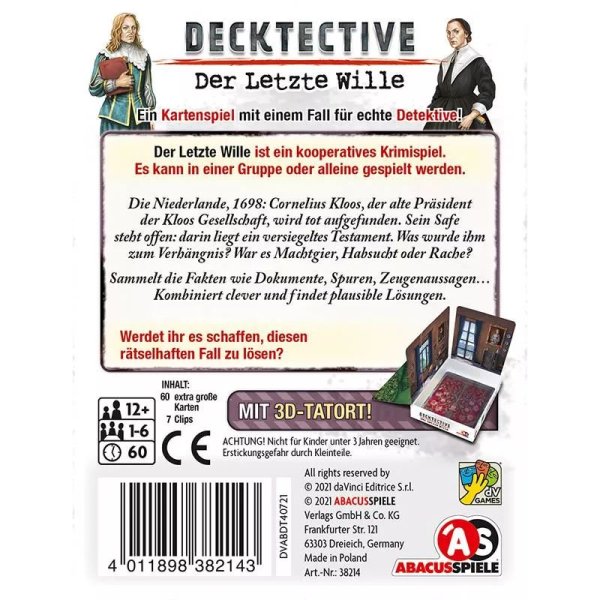 Decktective - Der Letzte Wille - Denkspiel