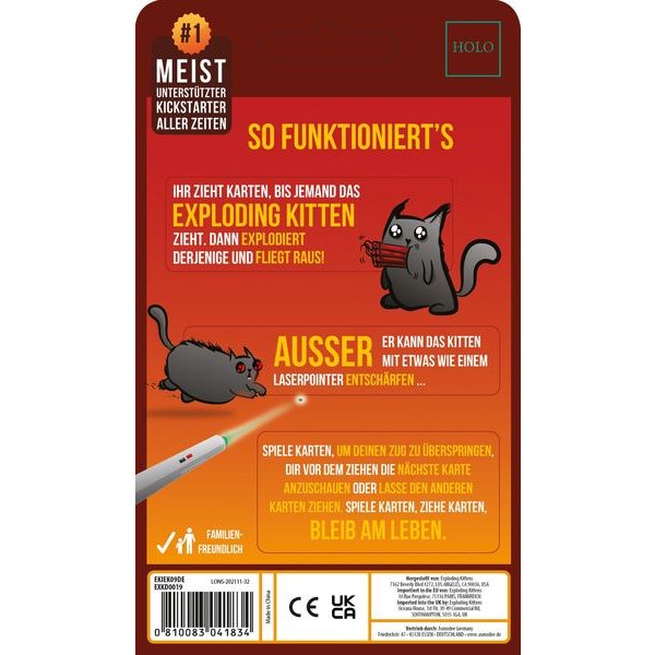 Exploding Kittens 2-Spieler-Edition - Kartenspiel