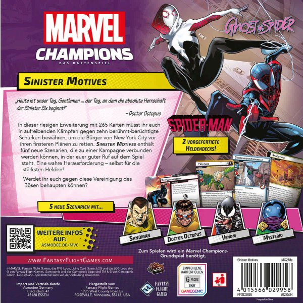 Marvel Champions Das Kartenspiel - Sinister Motives - Kartenspiel-Erweiterung