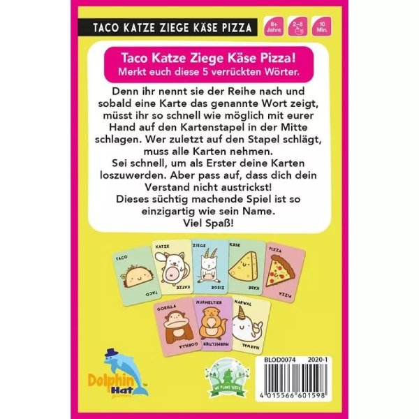 Taco Katze Ziege K&auml;se Pizza - Kartenspiel