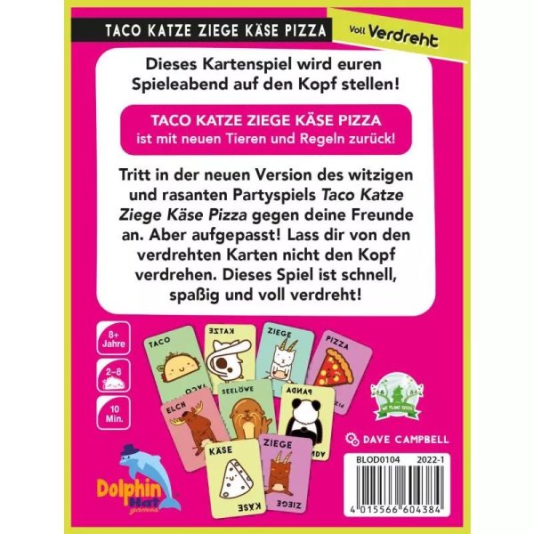 Taco Katze Ziege K&auml;se Pizza Voll Verdreht - Kartenspiel