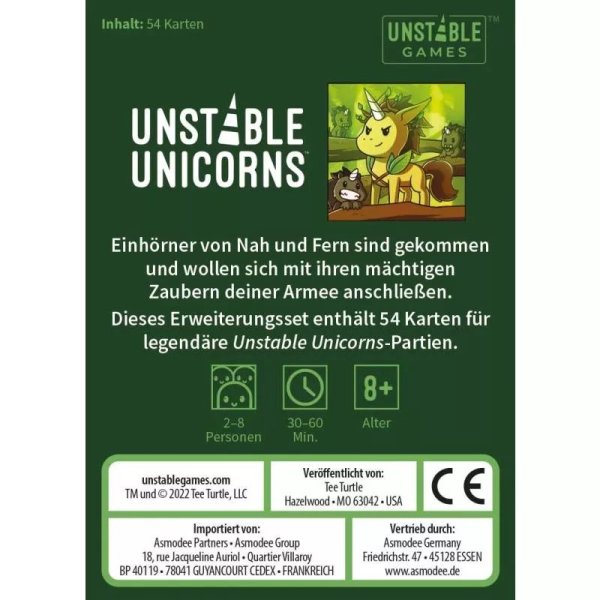 Unstable Unicorns - Legend&auml;re Einh&ouml;rner Erweiterungsset - Kartenspiel-Erweiterung