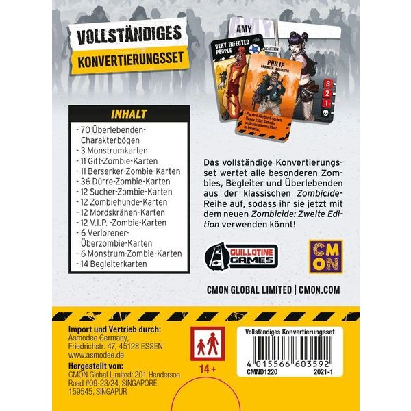 Zombicide 2. Edition - Vollst&auml;ndiges Konvertierungsset - Brettspiel-Erweiterung