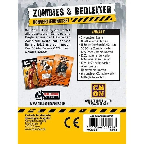Zombicide 2. Edition - Zombies &amp; Begleiter (Konvertierungsset) - Brettspiel-Erweiterung