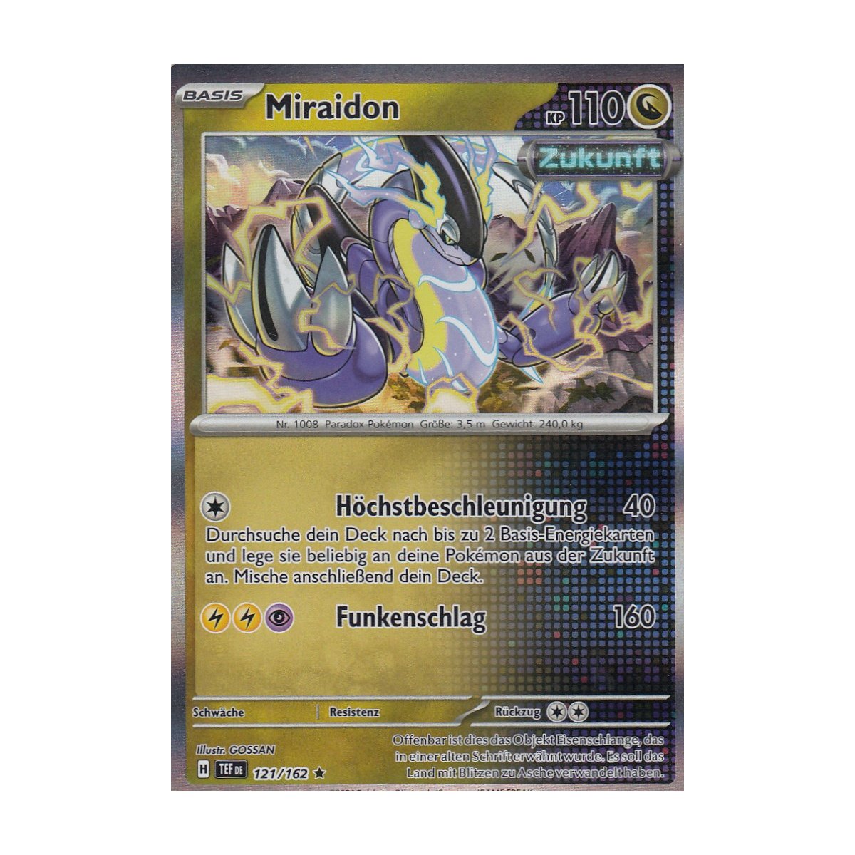 MIRAIDON 121/162 - NEUF - HOLO REVERSE - CARTE POKEMON