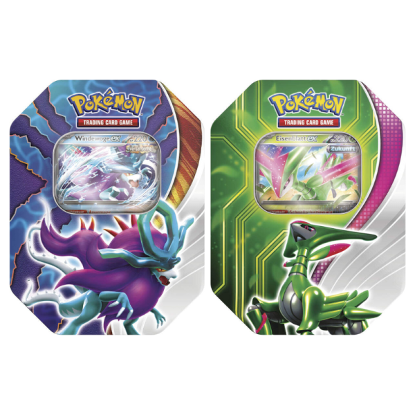 Beide Pokemon Tin Boxen 2024 Eisenblatt ex &amp; Windewoge ex (deutsch)