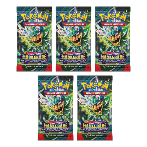 Karmesin &amp; Purpur Maskerade im Zwielicht 5x Booster (deutsch)