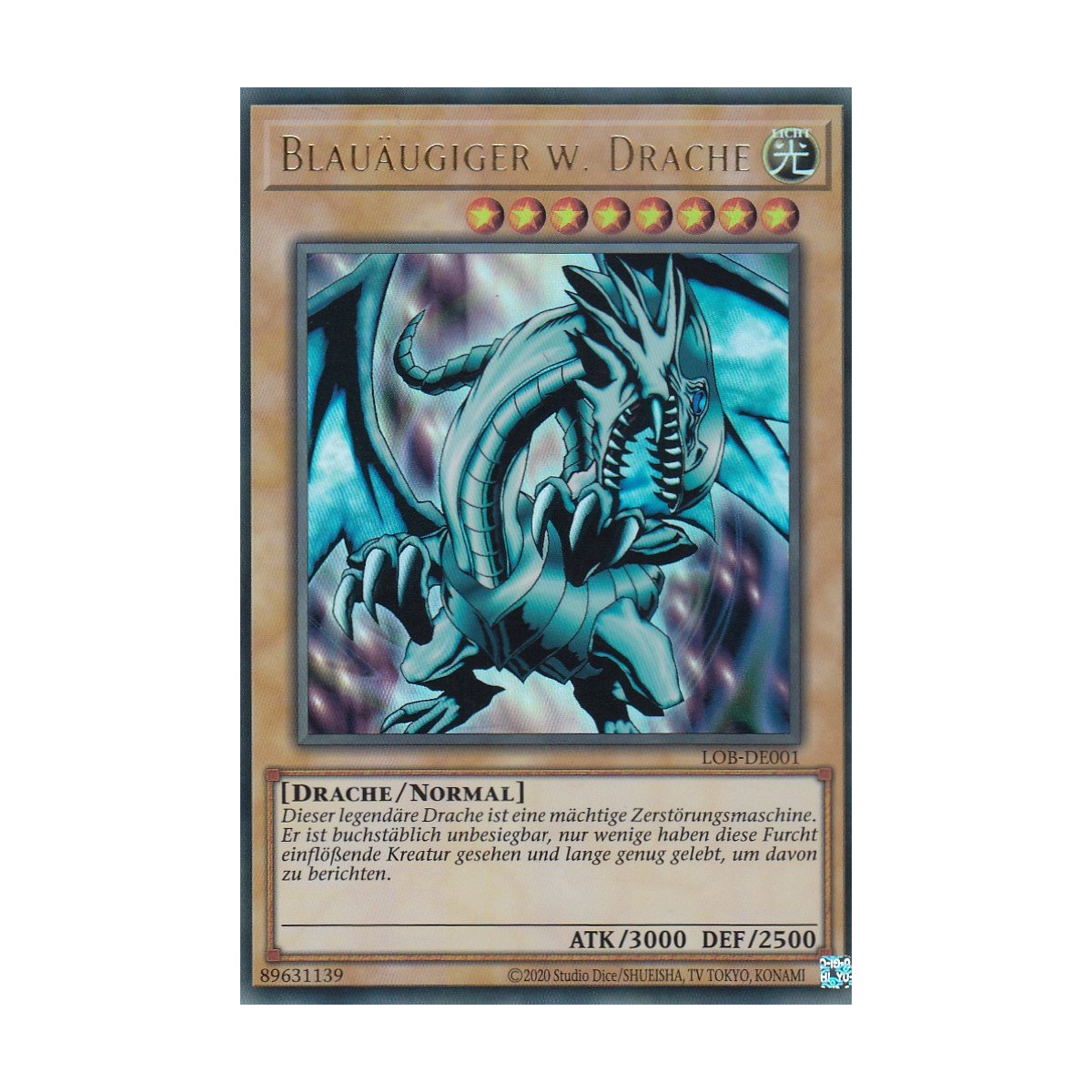 遊戯王OCG デュエルモンスターズ BLAUAUGIGER W. DRACHE Blauäugiger w. Drache LOB-DE001 Legend of Blue Eyes White Dragon