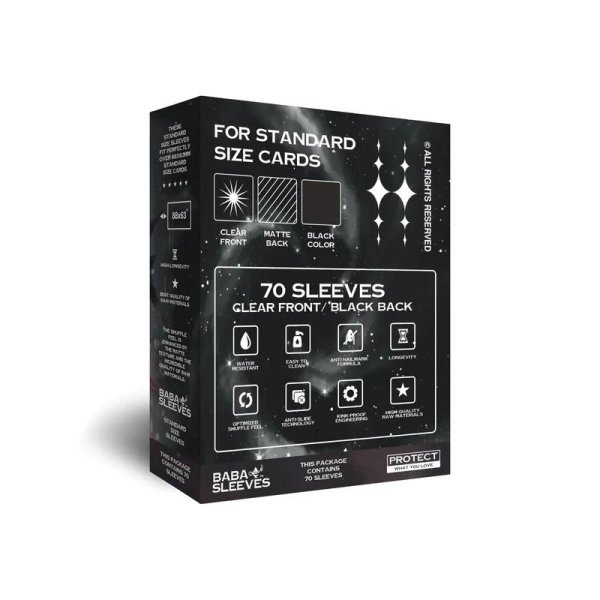 Baba Sleeves Standardgr&ouml;&szlig;e Black / Schwarz (70 Kartenh&uuml;llen)