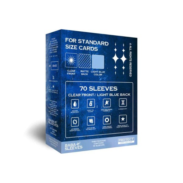 Baba Sleeves Standardgr&ouml;&szlig;e Light Blue / Hellblau (70 Kartenh&uuml;llen)