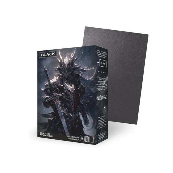 Baba Sleeves Japanische Gr&ouml;&szlig;e Black / Schwarz (60 Kartenh&uuml;llen)