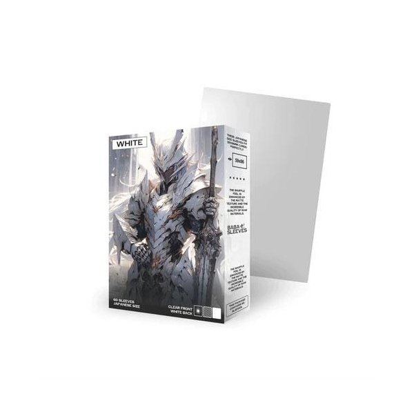 Baba Sleeves Japanische Gr&ouml;&szlig;e White / Wei&szlig; (60 Kartenh&uuml;llen)