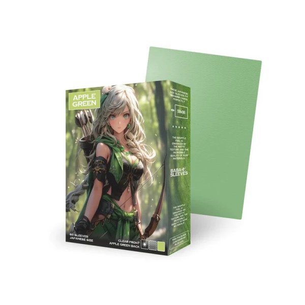 Baba Sleeves Japanische Gr&ouml;&szlig;e Apple Green / Apfel Gr&uuml;n (60 Kartenh&uuml;llen)