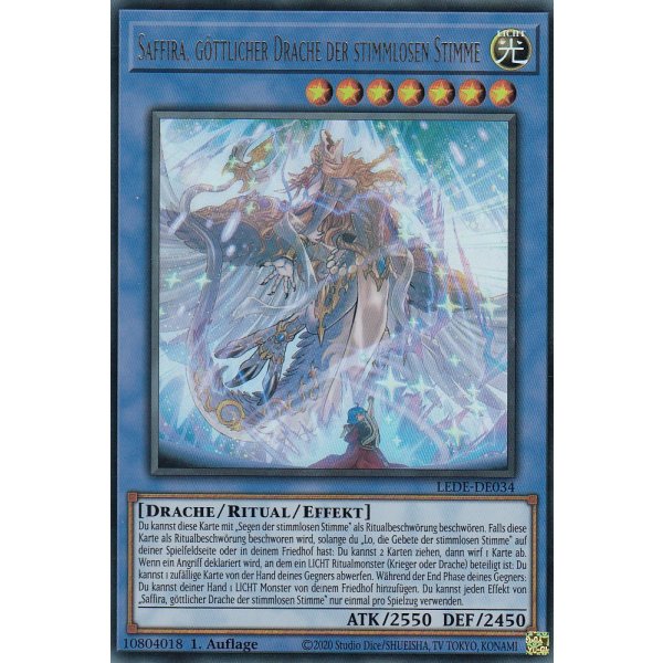 Saffira, g&ouml;ttlicher Drache der stimmlosen Stimme LEDE-DE034