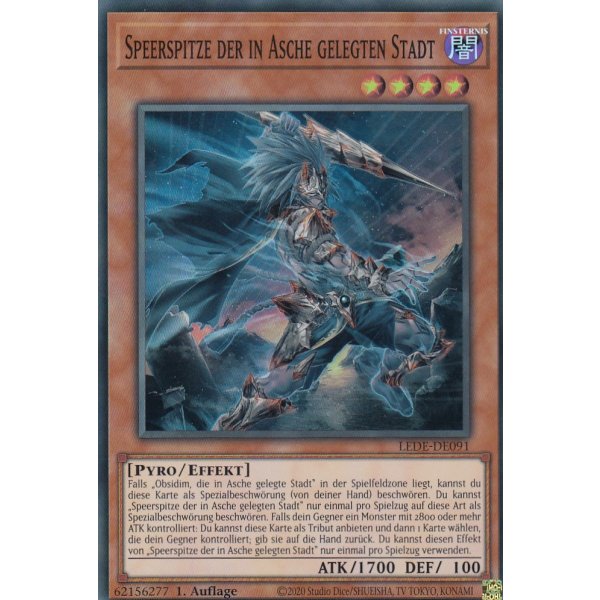 Speerspitze der in Asche gelegten Stadt LEDE-DE091