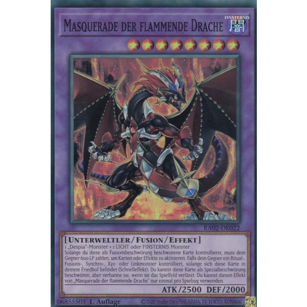Masquerade der flammende Drache RA02-DE022 V.3-Secret-Rare