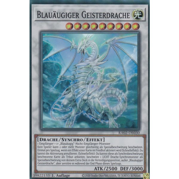 Blau&auml;ugiger Geisterdrache RA02-DE030 V.7-Ultimate-Rare