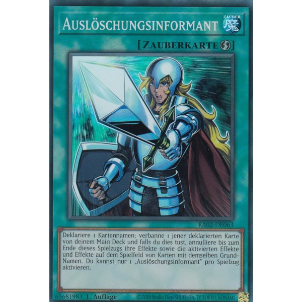 Ausl&ouml;schungsinformant RA02-DE063 V.1-Super-Rare